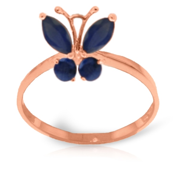 Galaxy Gold Products Jewelry - GOLD BUTTERFLY RING WITH NATURAL SAPPHIRES